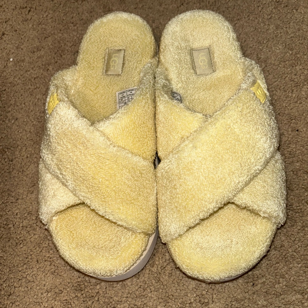 Yellow ugg slippers